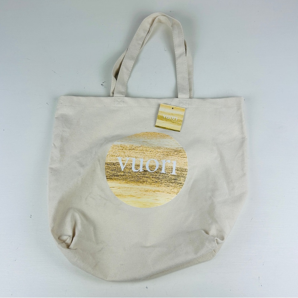 Vuori The Rise Shine Tote Bag Womens Tan Reusable Shopping Lightweight Beach New